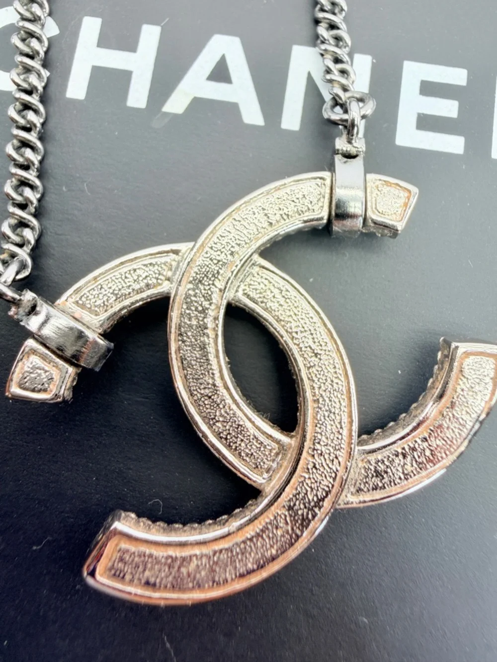 Chanel Crystal CC Pendant Necklace Gold